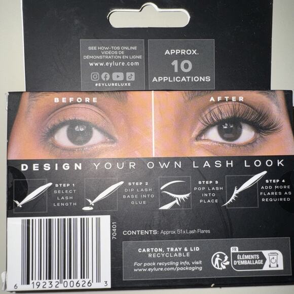 Eylure London 3D Luxe Individuals False Eyelashes 10 Applications NIB - Picture 3 of 4